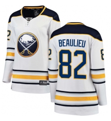 Women's Buffalo Sabres #82 Nathan Beaulieu Fanatics Branded White Away Breakaway NHL Jersey