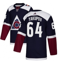 Men's Adidas Colorado Avalanche #64 Nail Yakupov Authentic Navy Blue Alternate NHL Jersey