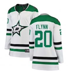 Women's Dallas Stars #20 Brian Flynn Authentic White Away Fanatics Branded Breakaway NHL Jersey