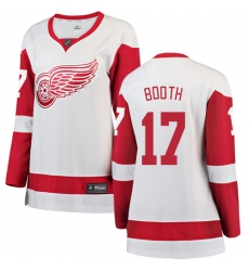 Women's Detroit Red Wings #17 David Booth Authentic White Away Fanatics Branded Breakaway NHL Jersey