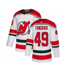 Youth Adidas New Jersey Devils #49 Eric Tangradi Authentic White Alternate NHL Jersey