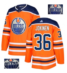 Men's Adidas Edmonton Oilers #36 Jussi Jokinen Authentic Orange Fashion Gold NHL Jersey