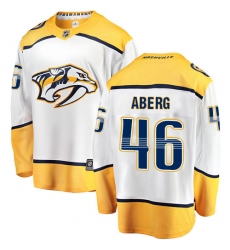 Youth Nashville Predators #46 Pontus Aberg Fanatics Branded White Away Breakaway NHL Jersey