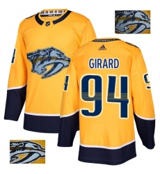 Men's Adidas Nashville Predators #94 Samuel Girard Authentic Gold Fashion Gold NHL Jersey