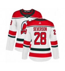 Women's Adidas New Jersey Devils #63 Jesper Bratt Authentic White Alternate NHL Jersey