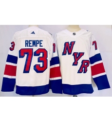 Men's New York Rangers #73 Matt Rempe White 2024 Stadi Jersey