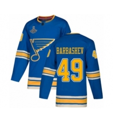 Youth St. Louis Blues #49 Ivan Barbashev Authentic Navy Blue Alternate 2019 Stanley Cup Champions Hockey Jersey