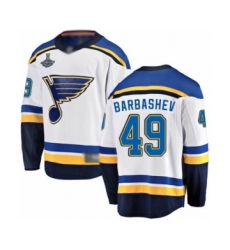 Youth St. Louis Blues #49 Ivan Barbashev Fanatics Branded White Away Breakaway 2019 Stanley Cup Champions Hockey Jersey