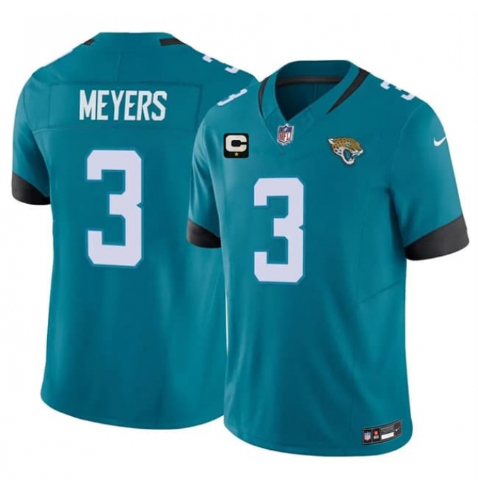 Men's Jacksonville Jaguars #3 Jakobi Meyers Teal 2026 F.U.S.E. 1-Star C Vapor Limited Football Stitched Jersey