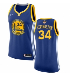 Women's Nike Golden State Warriors #34 Shaun Livingston Authentic Royal Blue Road 2018 NBA Finals Bound NBA Jersey - Icon Edition