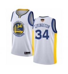 Youth Golden State Warriors #34 Shaun Livingston Swingman White 2019 Basketball Finals Bound Basketball Jersey - Association Edition