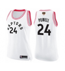 Women's Toronto Raptors #24 Norman Powell Swingman White Pink Fashion 2019 Basketball Finals Bound Jersey