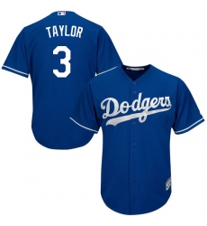 Men's Majestic Los Angeles Dodgers #3 Chris Taylor Replica Royal Blue Alternate Cool Base MLB Jersey
