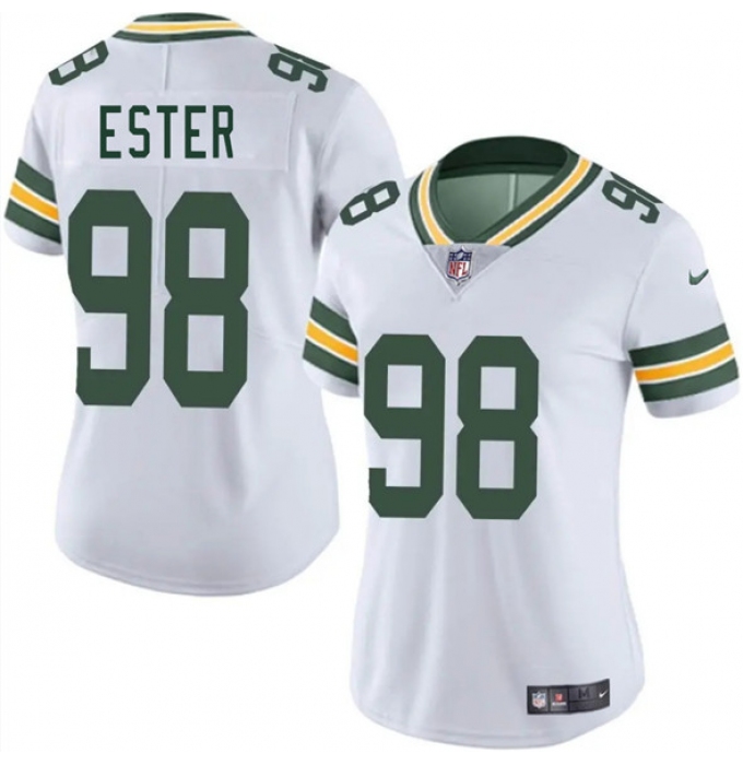 Women's Green Bay Packers #98 James Ester White 2025 Vapor Untouchable Limited Football Stitched Jersey(Run Small)