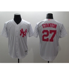 Men's New York Yankees #27 Giancarlo Stanton White Home Stitched Baseball Jersey