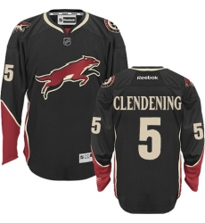 Men's Reebok Arizona Coyotes #5 Adam Clendening Premier Black Third NHL Jersey