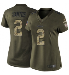 Women's Nike Kansas City Chiefs #2 Cairo Santos Limited Green Salute to Service NFL Jersey