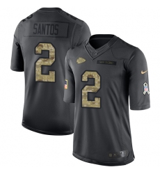 Youth Nike Kansas City Chiefs #2 Cairo Santos Limited Black 2016 Salute to Service NFL Jersey