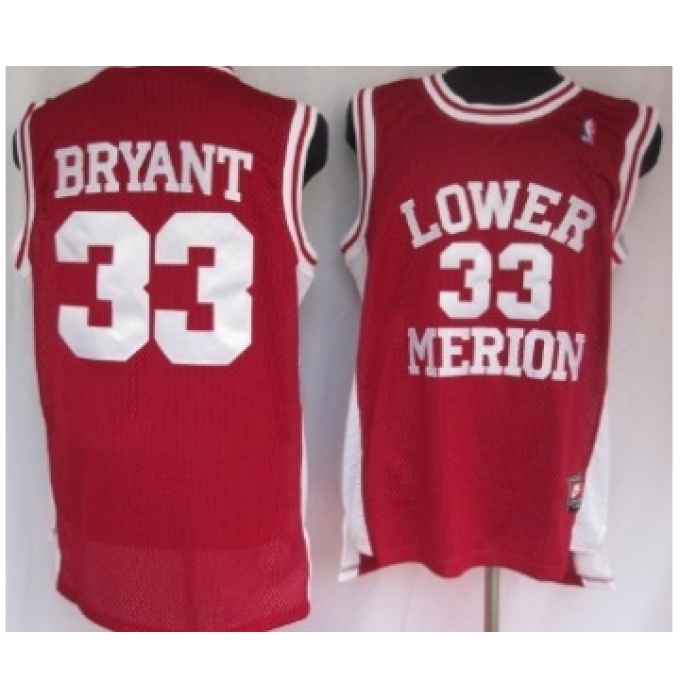 Men's Lower Merion High School #33 Kobe Bryant Red Jersey