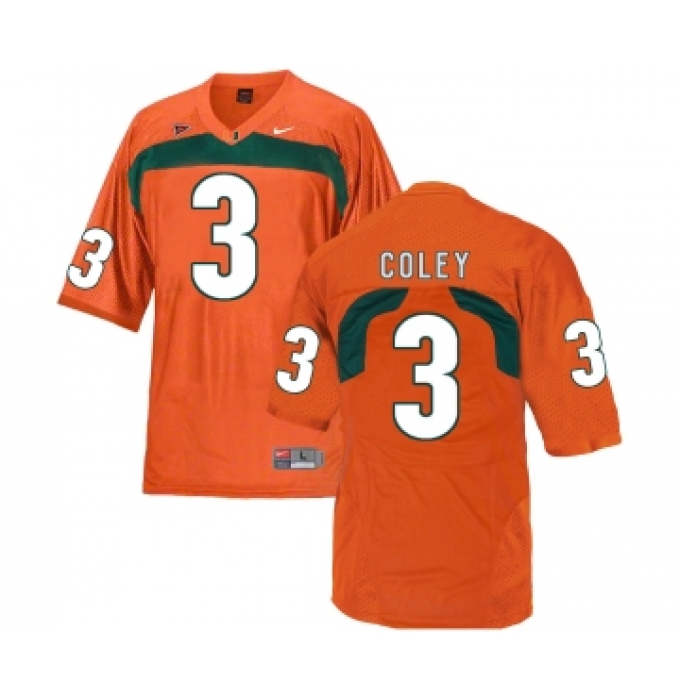 Miami Hurricanes 3 Stacy Coley Orange College Football Jersey