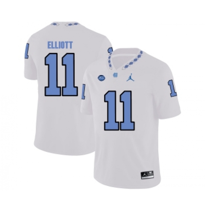North Carolina Tar Heels 11 Nathan Elliott White College Football Jersey