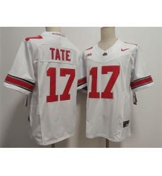 Men's Ohio State Buckeyes #17 Carnell Tate White F.U.S.E. Limited Stitched Jersey