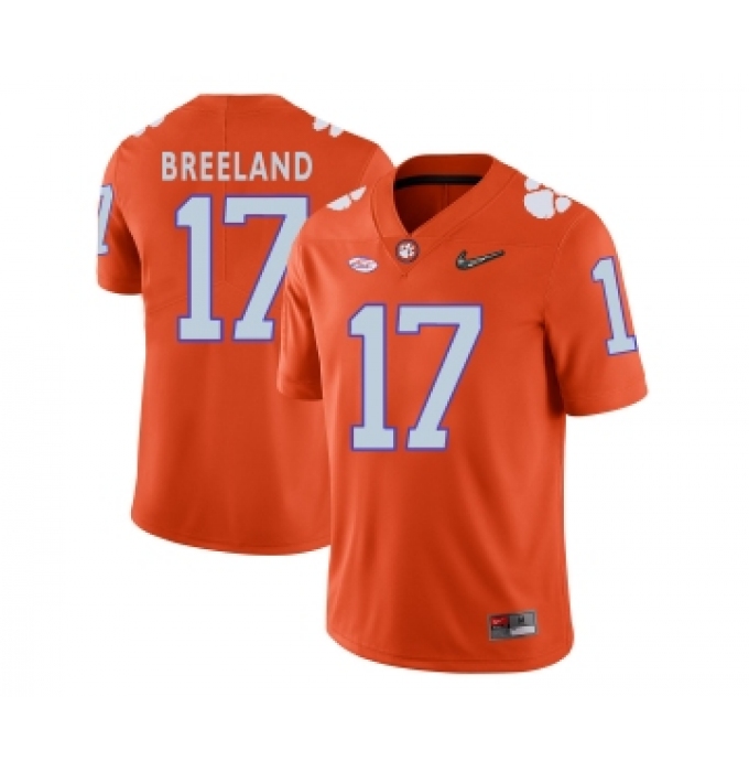 Clemson Tigers 17 Bashaud Breeland Orange With Diamond Logo College Football Jersey