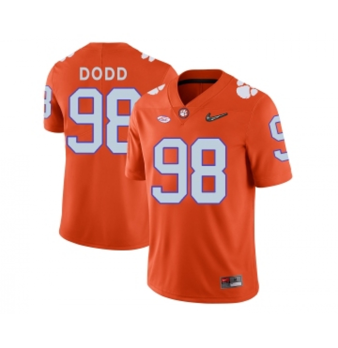 Clemson Tigers 98 Kevin Dodd Orange With Diamond Logo College Football Jersey