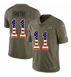 Youth Nike Washington Redskins #11 Alex Smith Limited Olive/USA Flag 2017 Salute to Service NFL Jersey