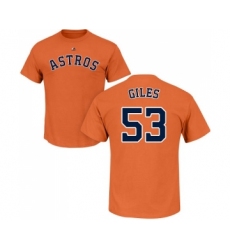 MLB Nike Houston Astros #53 Ken Giles Orange Name & Number T-Shirt