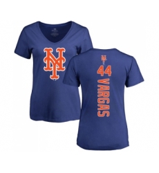 Baseball Women's New York Mets #44 Jason Vargas Royal Blue Backer T-Shirt