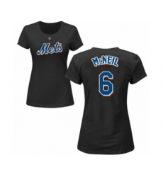 Baseball Women's New York Mets #6 Jeff McNeil Black Name & Number T-Shirt