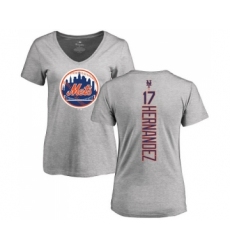MLB Women's Nike New York Mets #17 Keith Hernandez Ash Backer T-Shirt