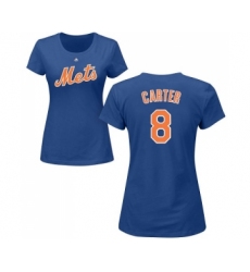 MLB Women's Nike New York Mets #8 Gary Carter Royal Blue Name & Number T-Shirt