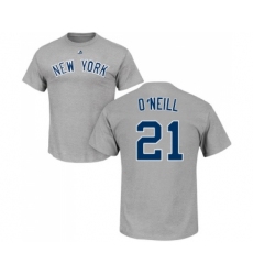 MLB Nike New York Yankees #21 Paul O'Neill Gray Name & Number T-Shirt