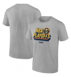 Men's Denver Nuggets Heather Gray 2024 Playoffs Defensive Stance T-Shirt