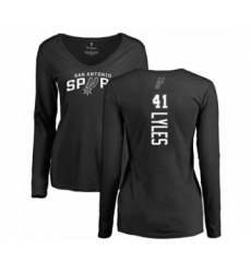 Basketball Women's San Antonio Spurs #41 Trey Lyles Black Backer Long Sleeve T-Shirt