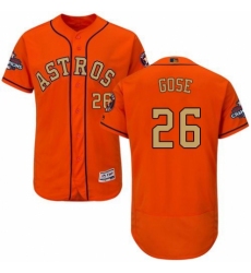 Men's Majestic Houston Astros #26 Anthony Gose Orange Alternate 2018 Gold Program Flex Base Authentic Collection MLB Jersey