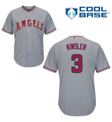 Men's Majestic Los Angeles Angels of Anaheim #3 Ian Kinsler Replica Grey Road Cool Base MLB Jersey