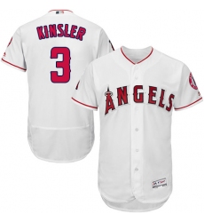 Men's Majestic Los Angeles Angels of Anaheim #3 Ian Kinsler White Home Flex Base Authentic Collection MLB Jersey