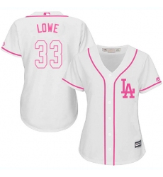 Women's Majestic Los Angeles Dodgers #33 Mark Lowe Authentic White Fashion Cool Base MLB Jersey