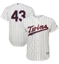 Men's Majestic Minnesota Twins #43 Addison Reed Replica Cream Alternate Cool Base MLB Jersey
