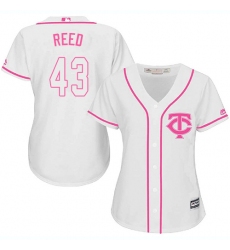 Women's Majestic Minnesota Twins #43 Addison Reed Authentic White Fashion Cool Base MLB Jersey