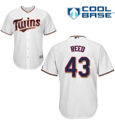 Youth Majestic Minnesota Twins #43 Addison Reed Authentic White Home Cool Base MLB Jersey