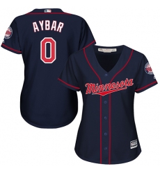 Women's Majestic Minnesota Twins #0 Erick Aybar Authentic Navy Blue Alternate Road Cool Base MLB Jersey