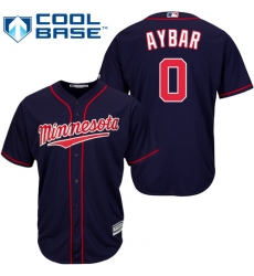Youth Majestic Minnesota Twins #0 Erick Aybar Replica Navy Blue Alternate Road Cool Base MLB Jersey