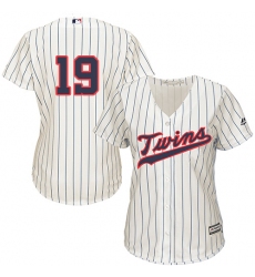 Women's Majestic Minnesota Twins #19 Anibal Sanchez Authentic Cream Alternate Cool Base MLB Jersey