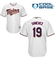 Youth Majestic Minnesota Twins #19 Anibal Sanchez Authentic White Home Cool Base MLB Jersey