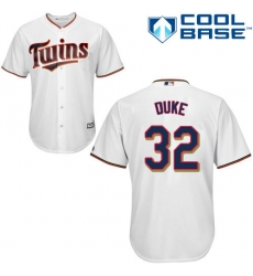 Youth Majestic Minnesota Twins #32 Zach Duke Authentic White Home Cool Base MLB Jersey