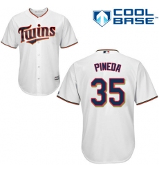 Men's Majestic Minnesota Twins #35 Michael Pineda Replica White Home Cool Base MLB Jersey